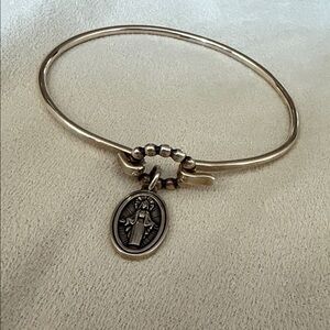 J Avery sterling SolverBracelet with Religious Charm